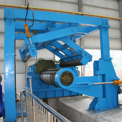 Uncoiler con bobina spessa tagliata in lunghezza con mandrello con peso della bobina di 35 T e taglio automatico